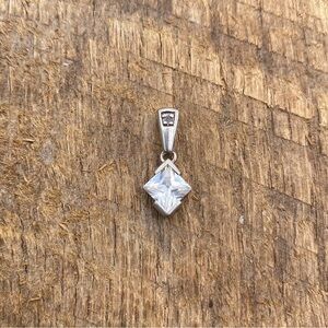 Sterling Silver & 1-1/4 Carat Cubic Zirconium CZ Diamond Shape Pendant